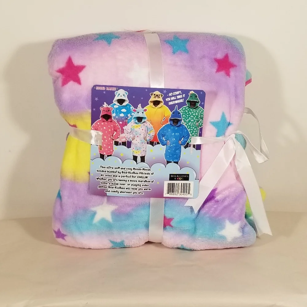 Moosh Moosh Llamacorn Llama Unicorn Hooded Blanket 23x27 One Size - Picture 2 of 5